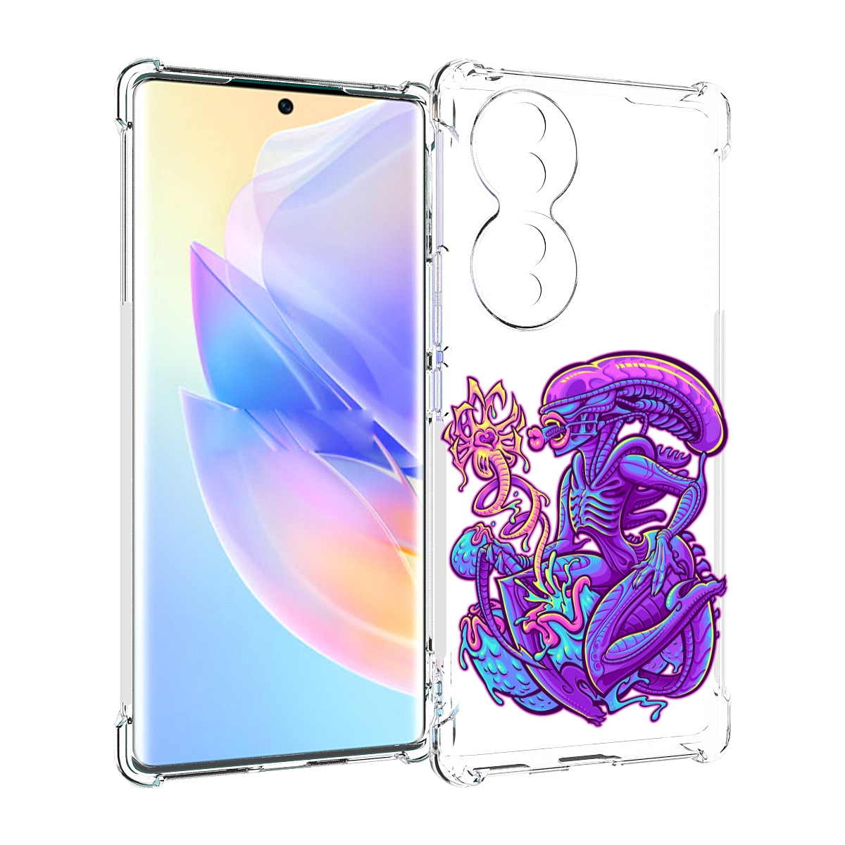 

Чехол MyPads чужой фиолетовый цвет для Honor 70, Прозрачный, Tocco