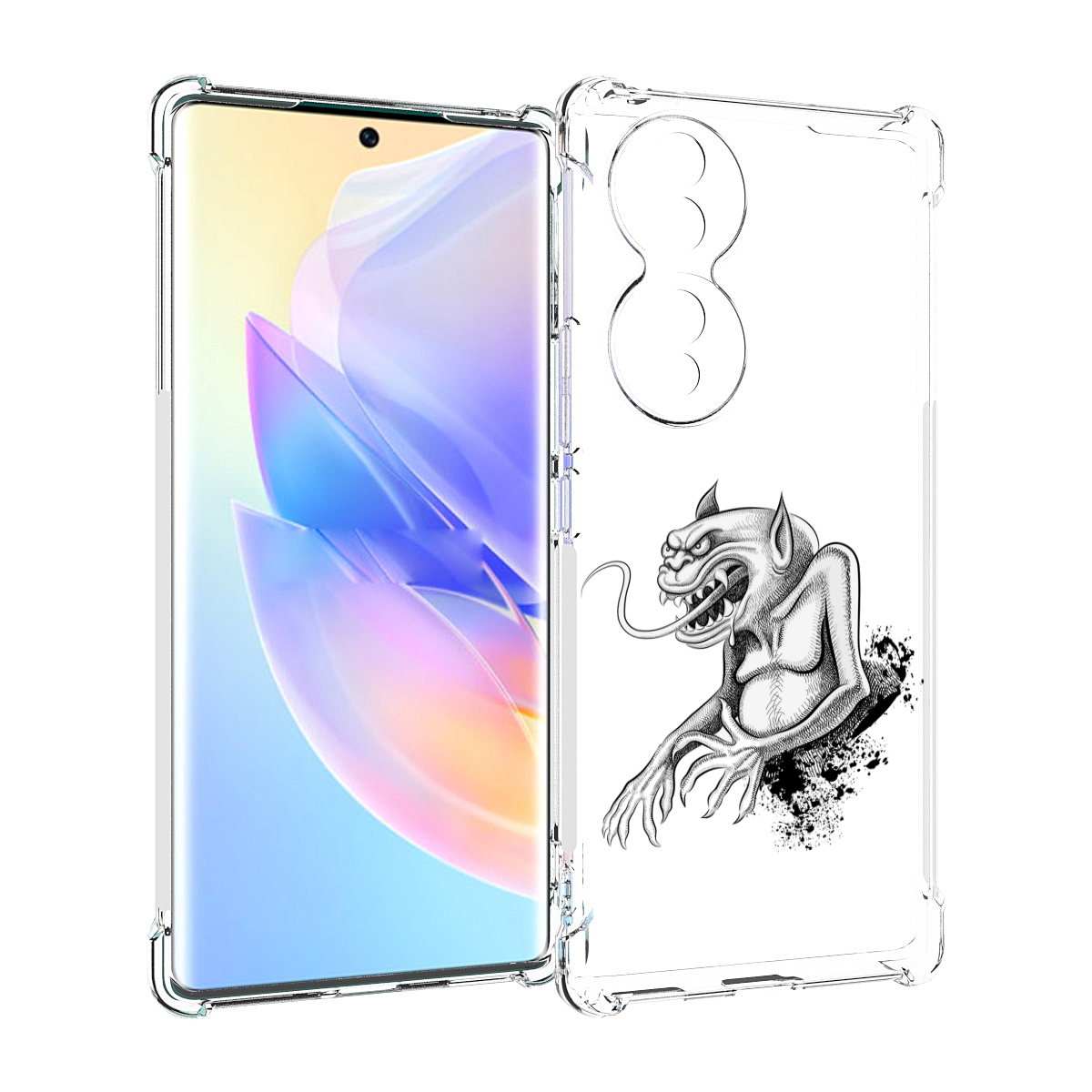 

Чехол MyPads чорт для Honor 70, Прозрачный, Tocco