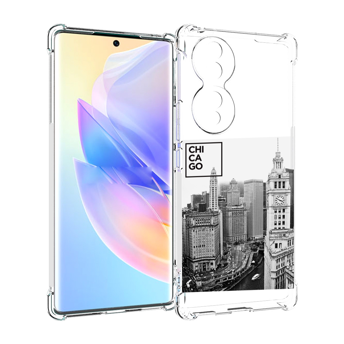

Чехол MyPads черно белый чикаго для Honor 70, Прозрачный, Tocco