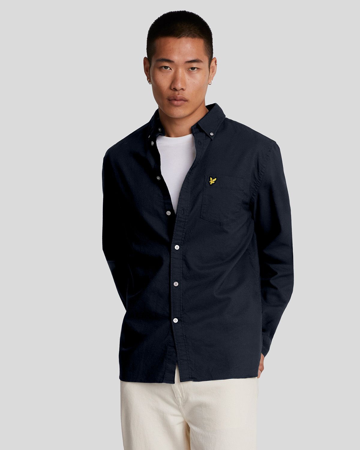 Рубашка мужская Lyle & Scott Plain Oxford Shirt синяя L