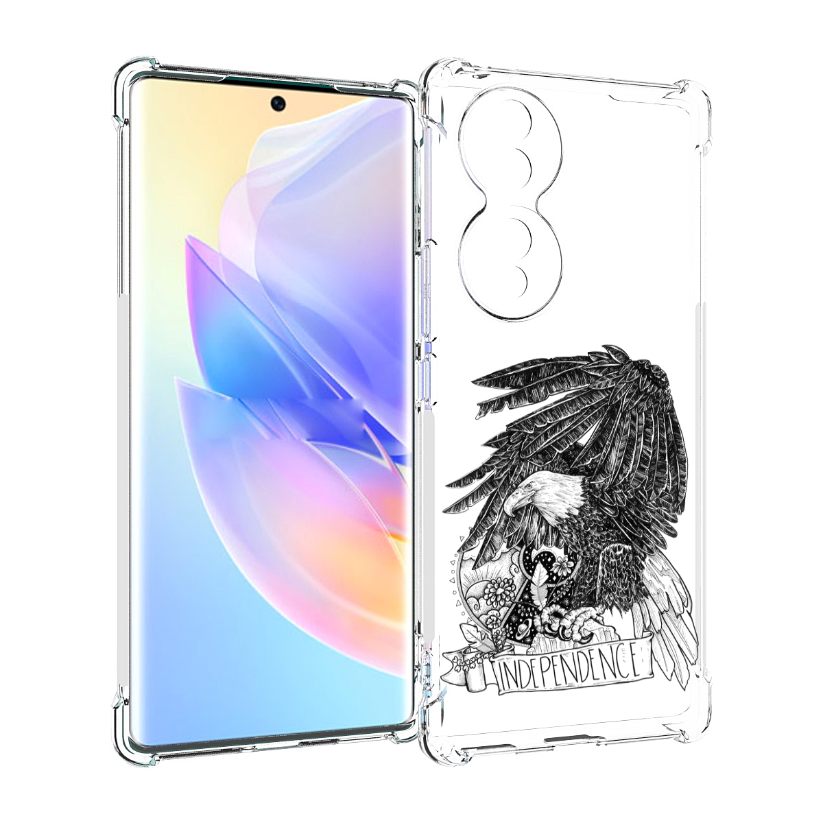 

Чехол MyPads черно белый сокол для Honor 70, Прозрачный, Tocco