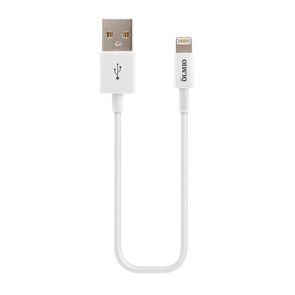 

Кабель USB 2.0 - Lightning, 0.2м, белый, OLMIO,