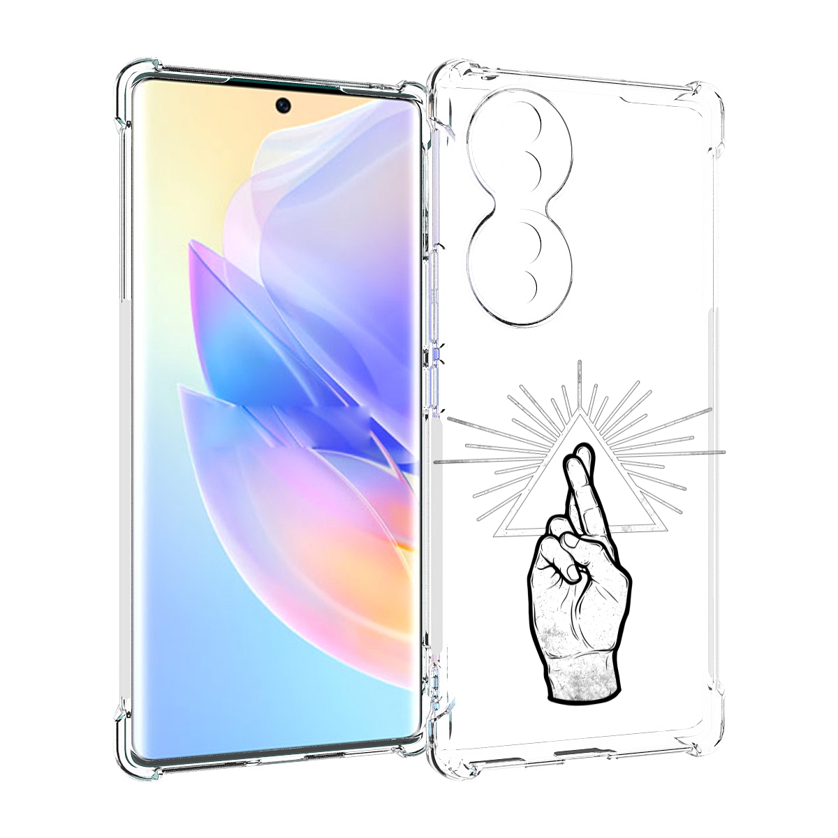 

Чехол MyPads черно белая рука для Honor 70, Прозрачный, Tocco