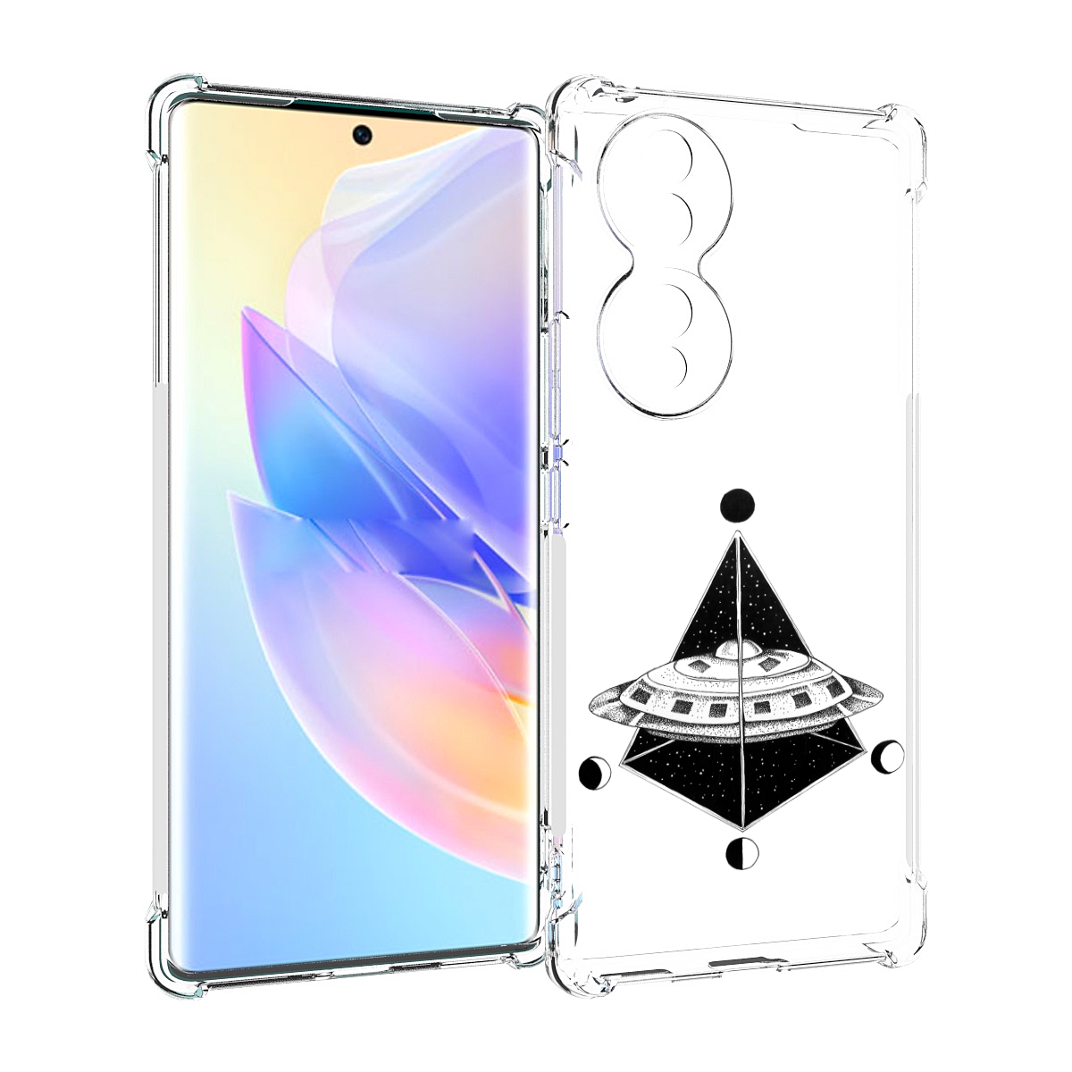 

Чехол MyPads черно белая летающая тарелка для Honor 70, Прозрачный, Tocco