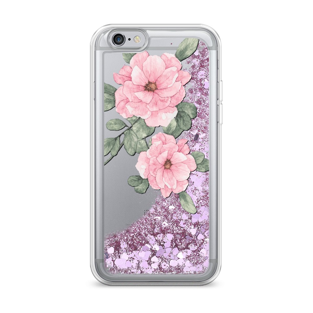 

Жидкий чехол с блестками "Акварельные розовые цветы" на Apple iPhone 6S, 0104S94-1