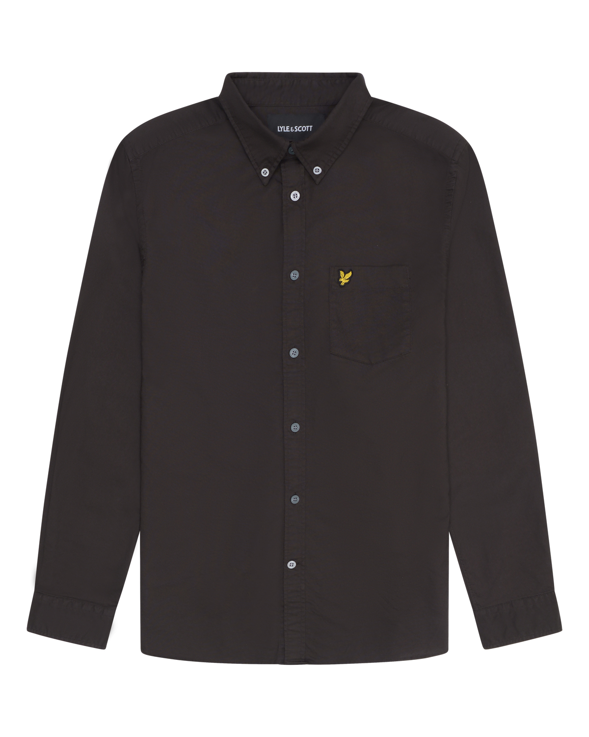 Рубашка мужская Lyle&Scott Plain Oxford Shirt серая 2XL