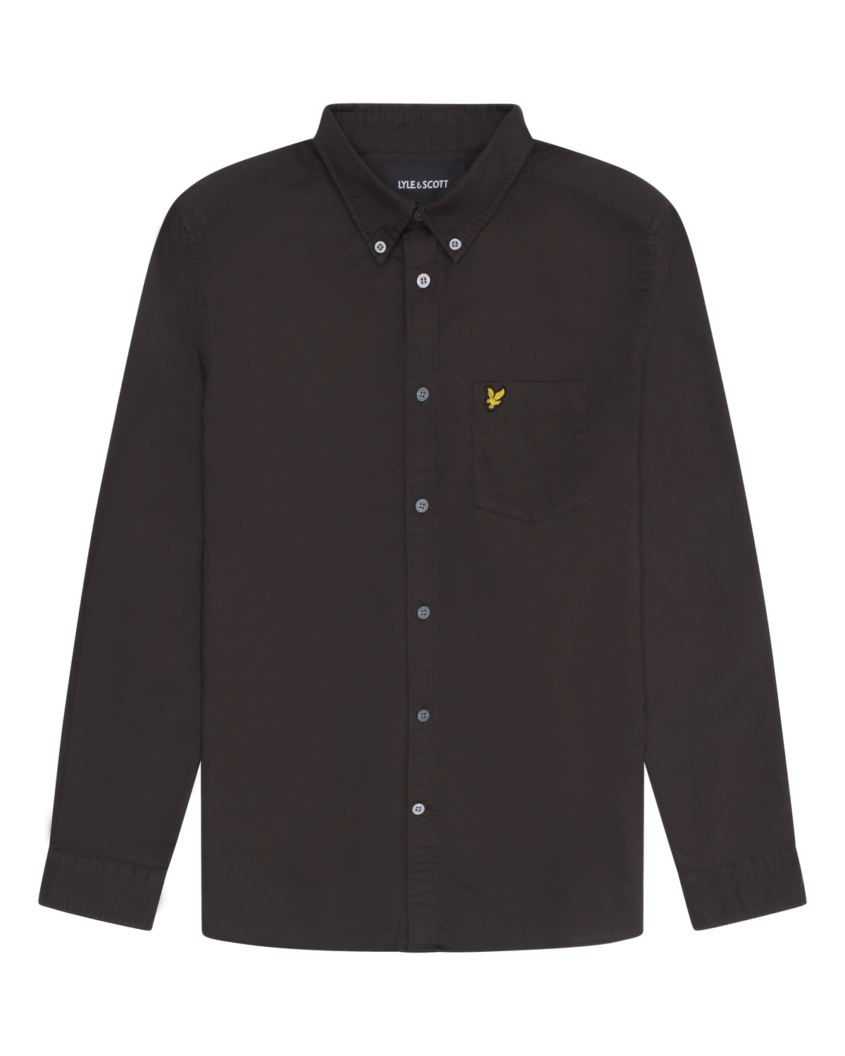 Рубашка мужская LyleScott Plain Oxford Shirt серая L 8990₽
