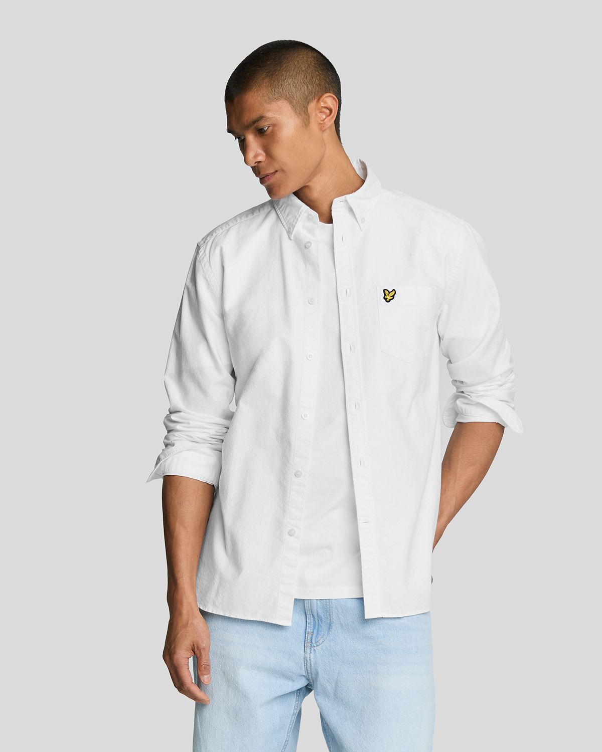 Рубашка мужская Lyle & Scott Plain Oxford Shirt белая M