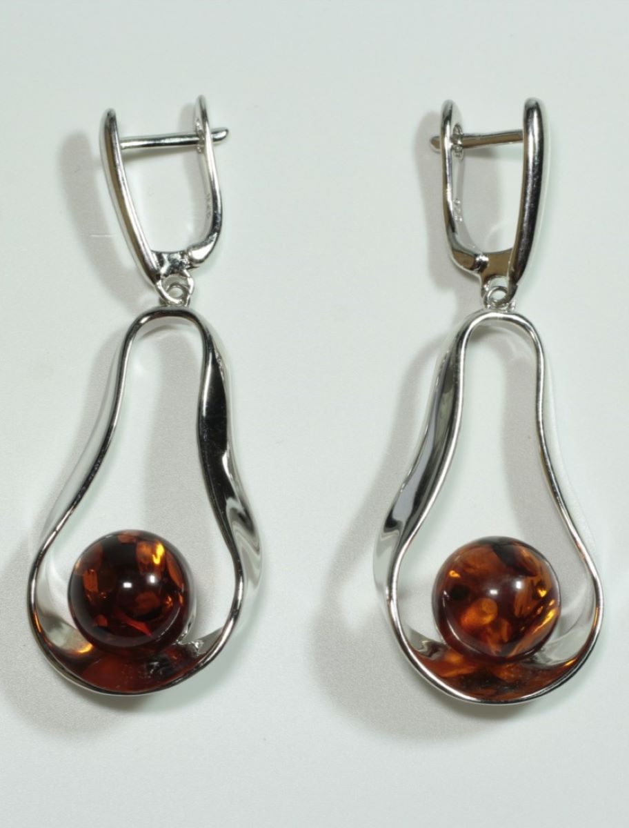 

Серьги подвески из бижутерного сплава T&Z_Mineral 450A_4, янтарь, 450A_4
