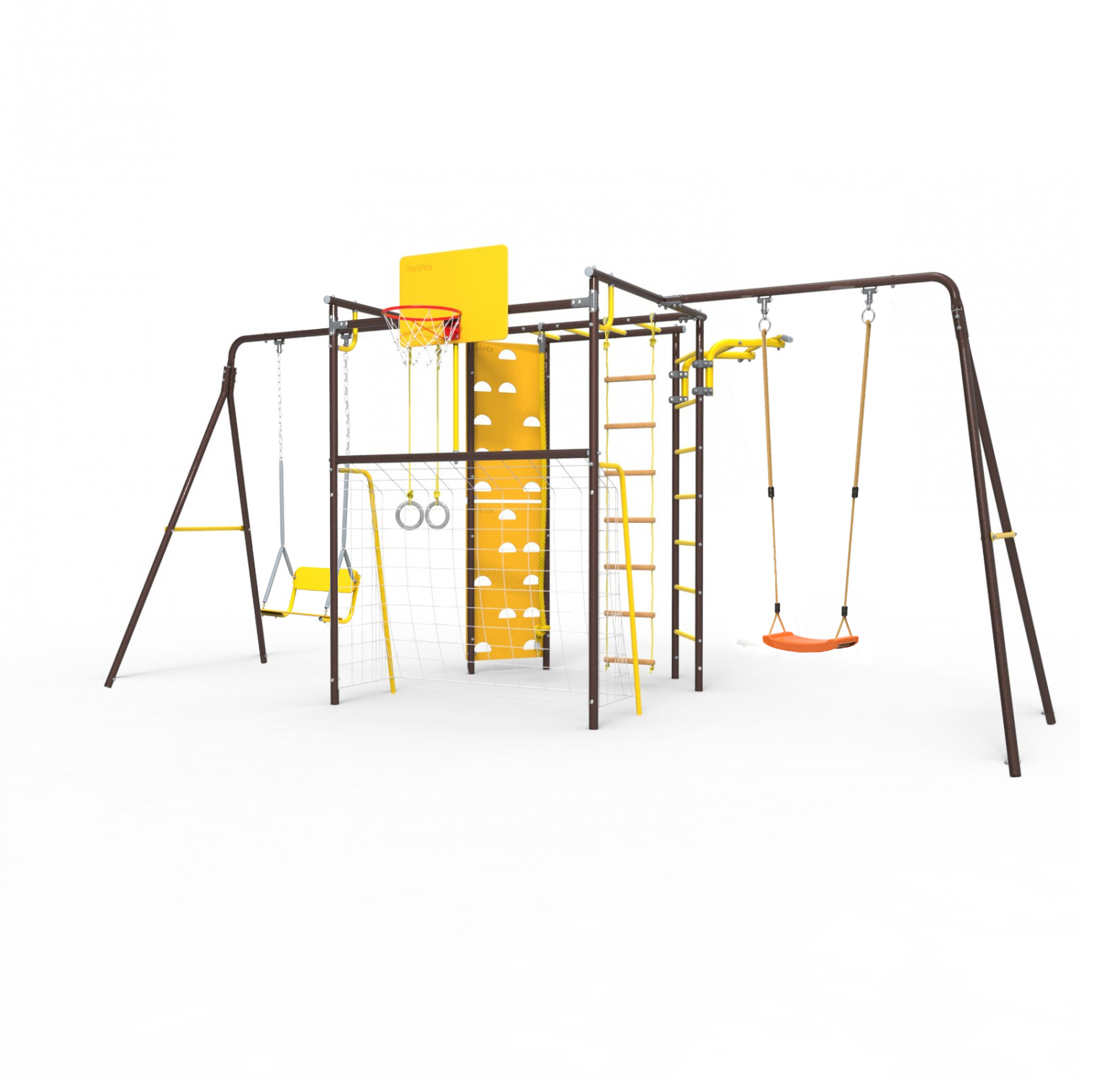 

Уличный комплекс Rokids УДСК-7.3 Атлет-К2 шоколад-желтый с качелями цепными и пластиковыми, УДСК-7.3 Атлет-К2 шоколад с качелями цепными и пластиковыми