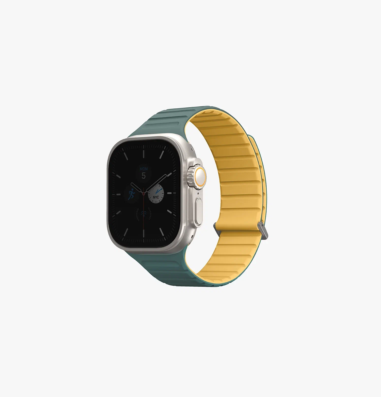 

Чехол Uniq REVIX EVO Silicone Strap для Apple Watch 42/44/45/49 GREEN/BURNT YELLOW, Зеленый, Revix EVO