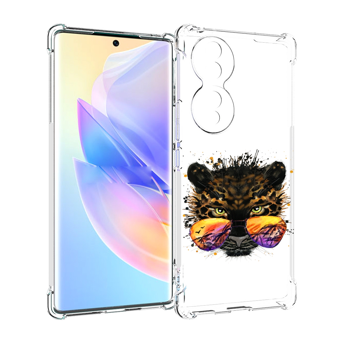 

Чехол MyPads тропический леопард для Honor 70, Прозрачный, Tocco