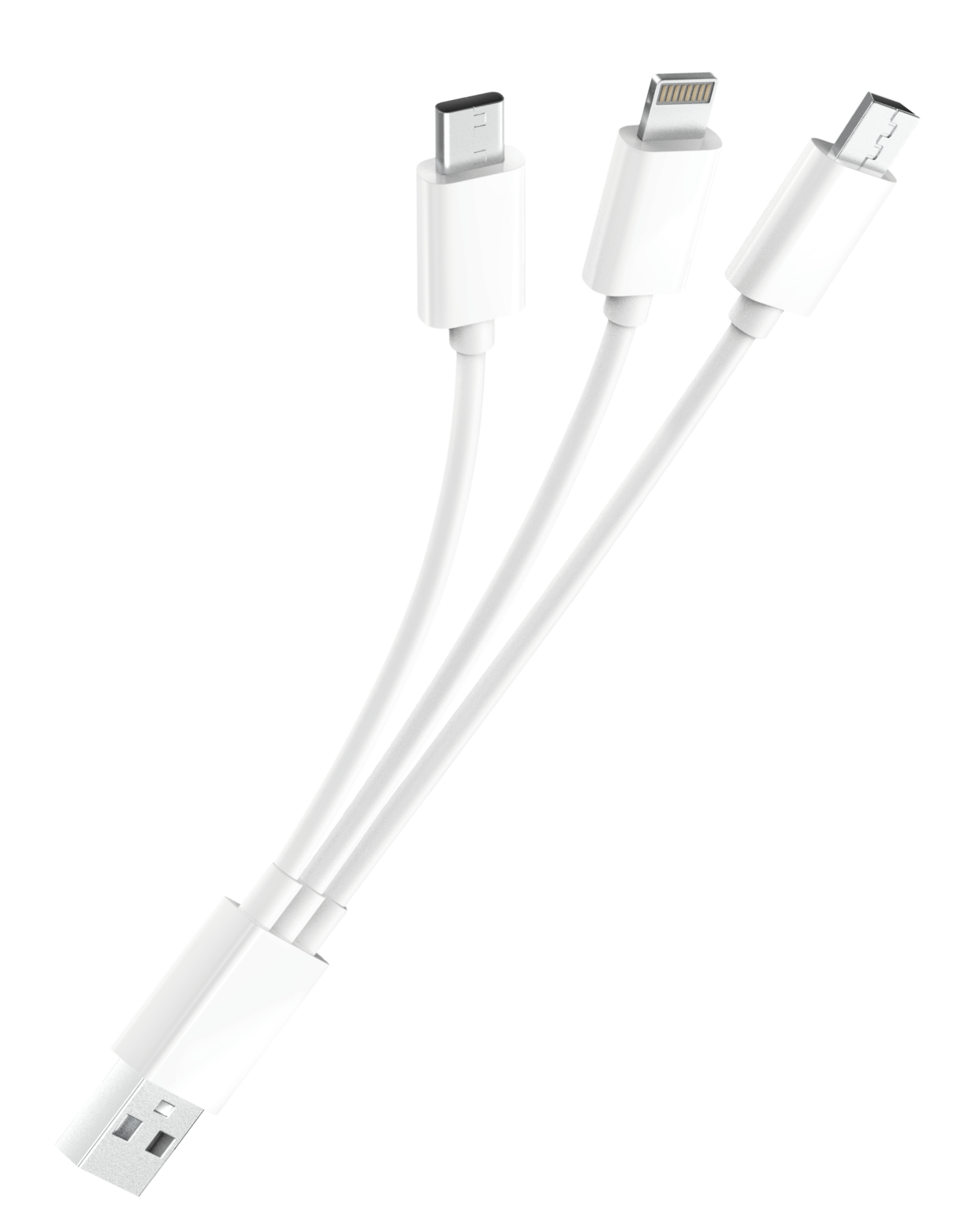 фото Кабель usb 2.0 - 3-в-1, microusb/lightning/typec, 0.2м, 2.1a, olmio,