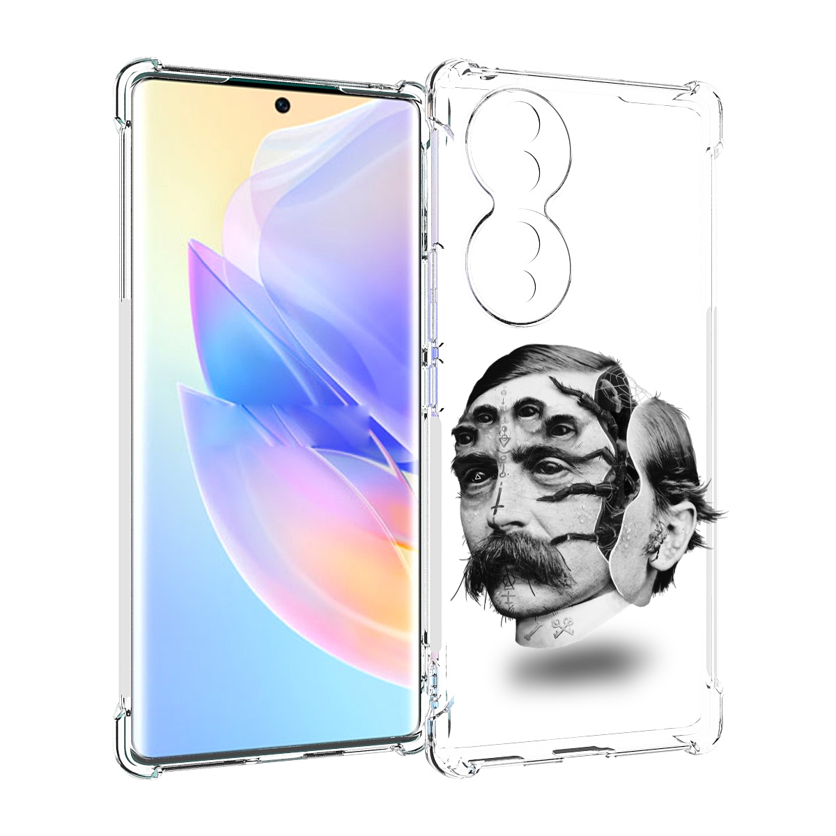 

Чехол MyPads страшное лицо мужчины для Honor 70, Прозрачный, Tocco