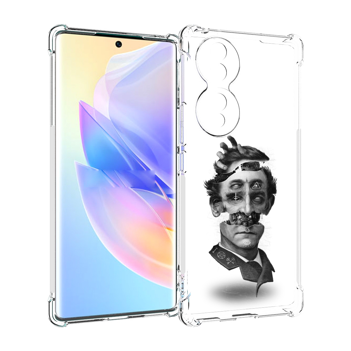 

Чехол MyPads страшное лицо абстракция для Honor 70, Прозрачный, Tocco