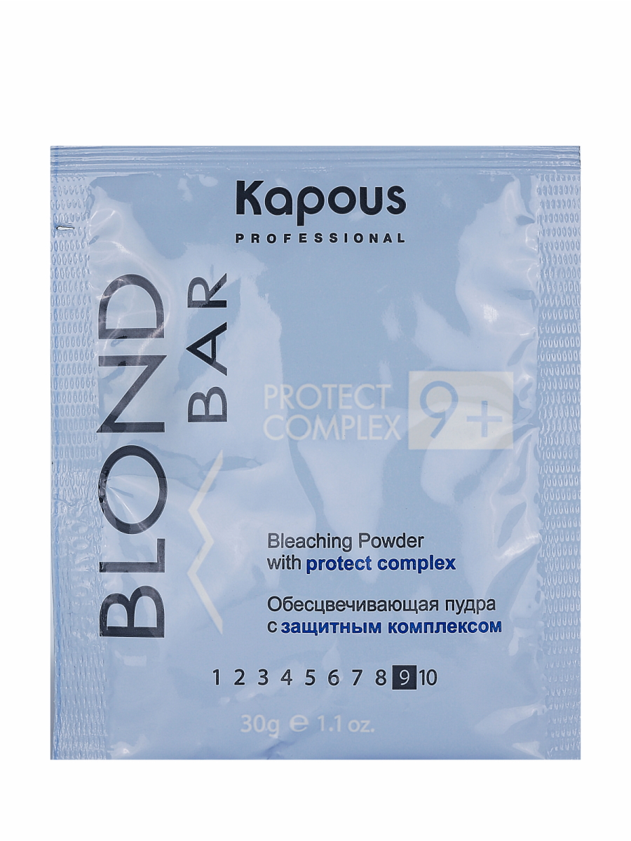 фото Пудра blond bar для обесцвечивания волос kapous professional с защитным комплексом 9+ 30 г