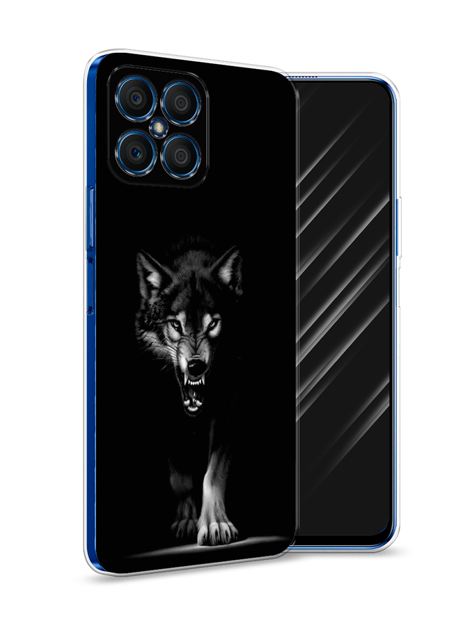 

Чехол Awog на Honor X8 "Волк выходит из ночи", Серый;черный;белый, 6107650-1
