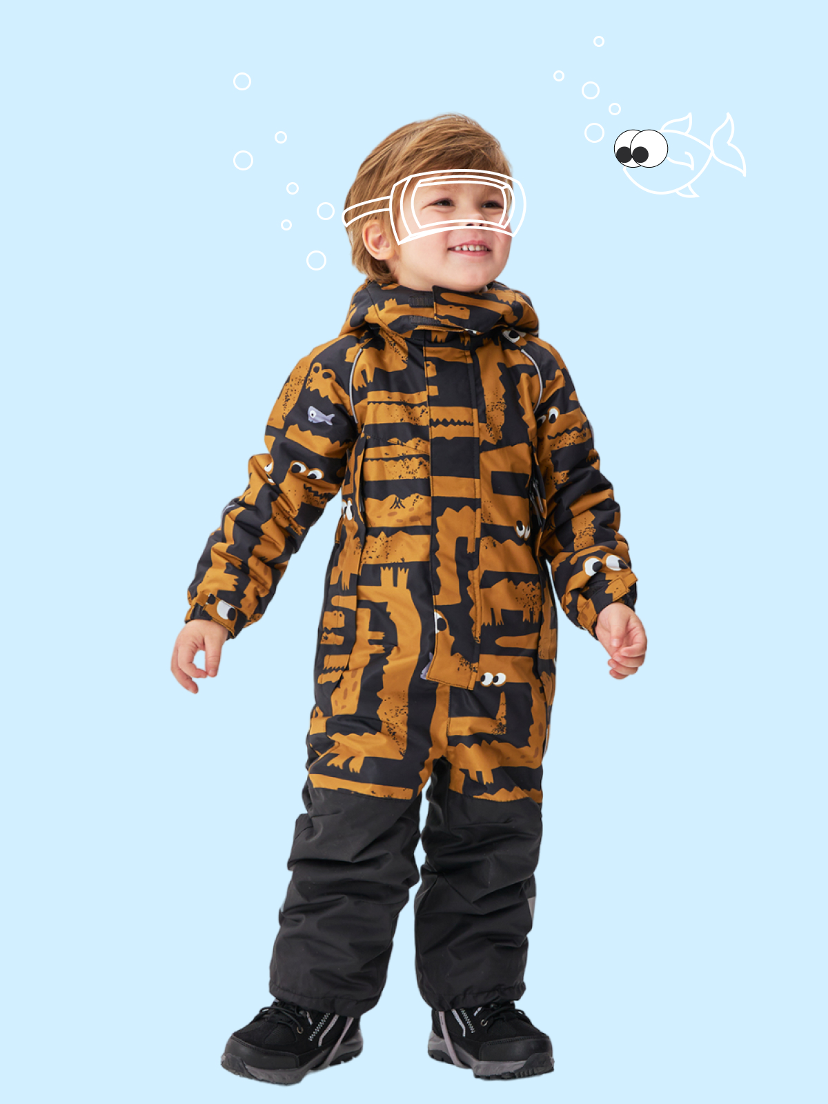 

Комбинезон детский Premont SP321107, горчичный, 98, Коричневый;черный, SP321107