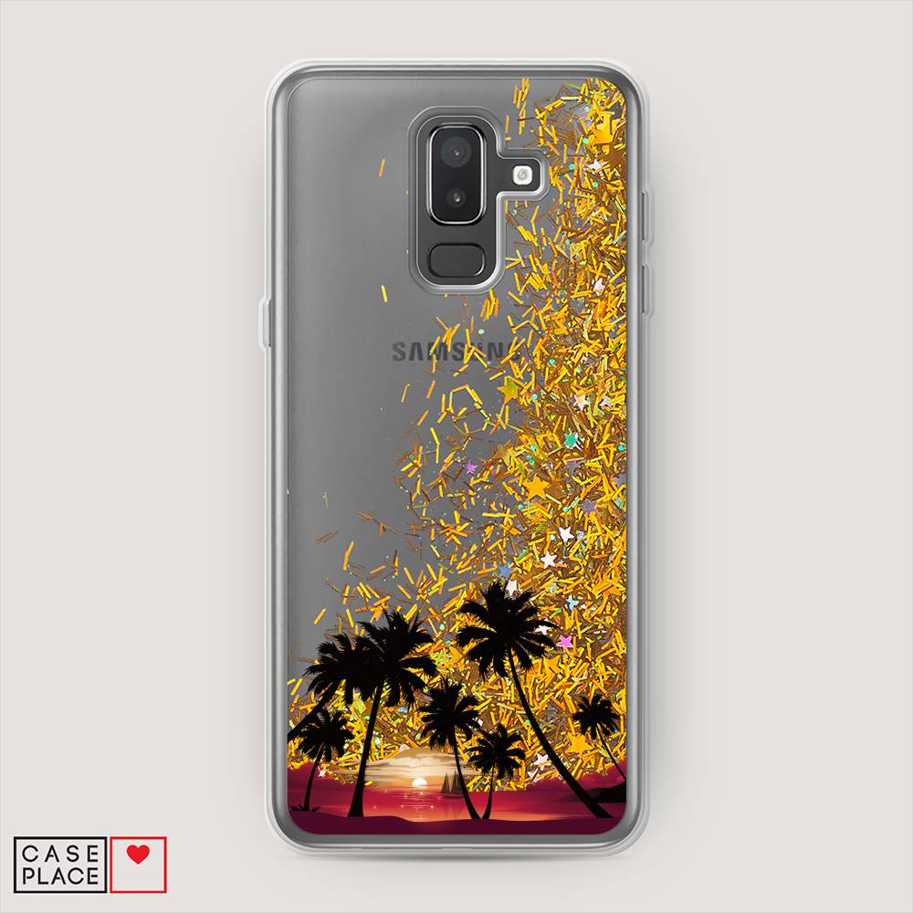 

Чехол Awog на Samsung Galaxy J8 "Закат и пальмы", Красный, 26590-1