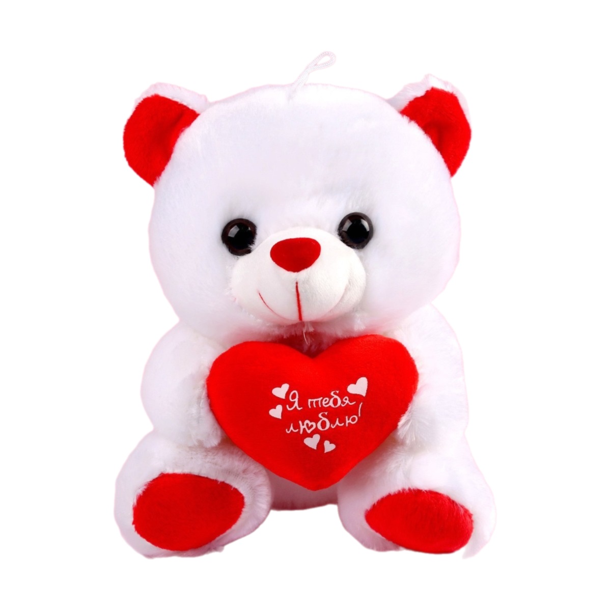 

Milo toys "Я тебя люблю", Мишка с сердечком, сердца, Белый;красный