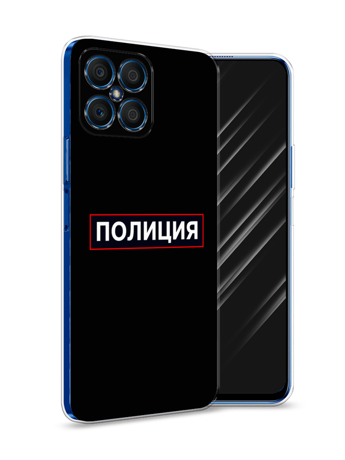 

Чехол Awog на Honor X8 "Police logo", Черный;белый;красный, 6107650-5
