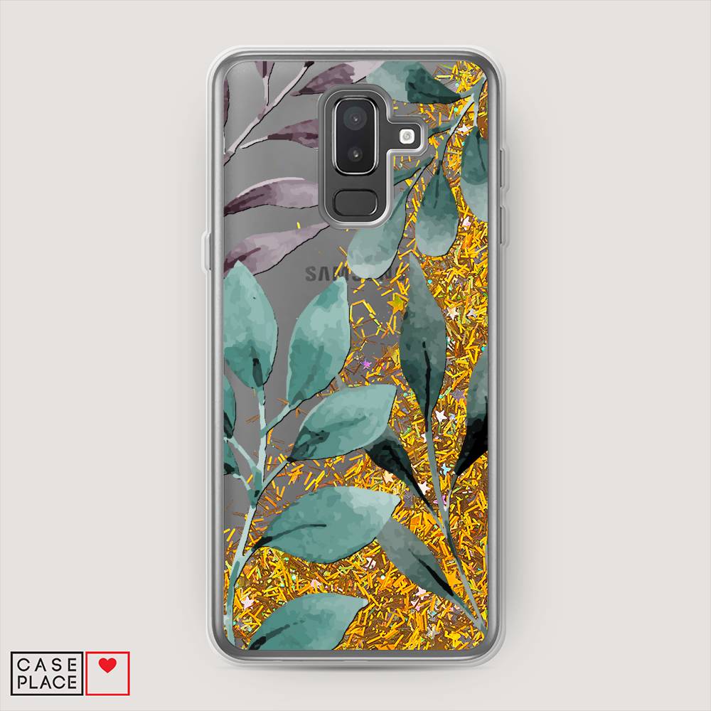 

Чехол Awog на Samsung Galaxy J8 "Листы цветов", Зеленый;прозрачный, 26590-1
