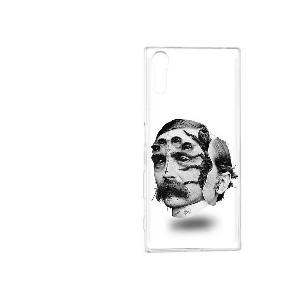 

Чехол MyPads Tocco для Sony Xperia XZ страшное лицо мужчины, Прозрачный, Tocco