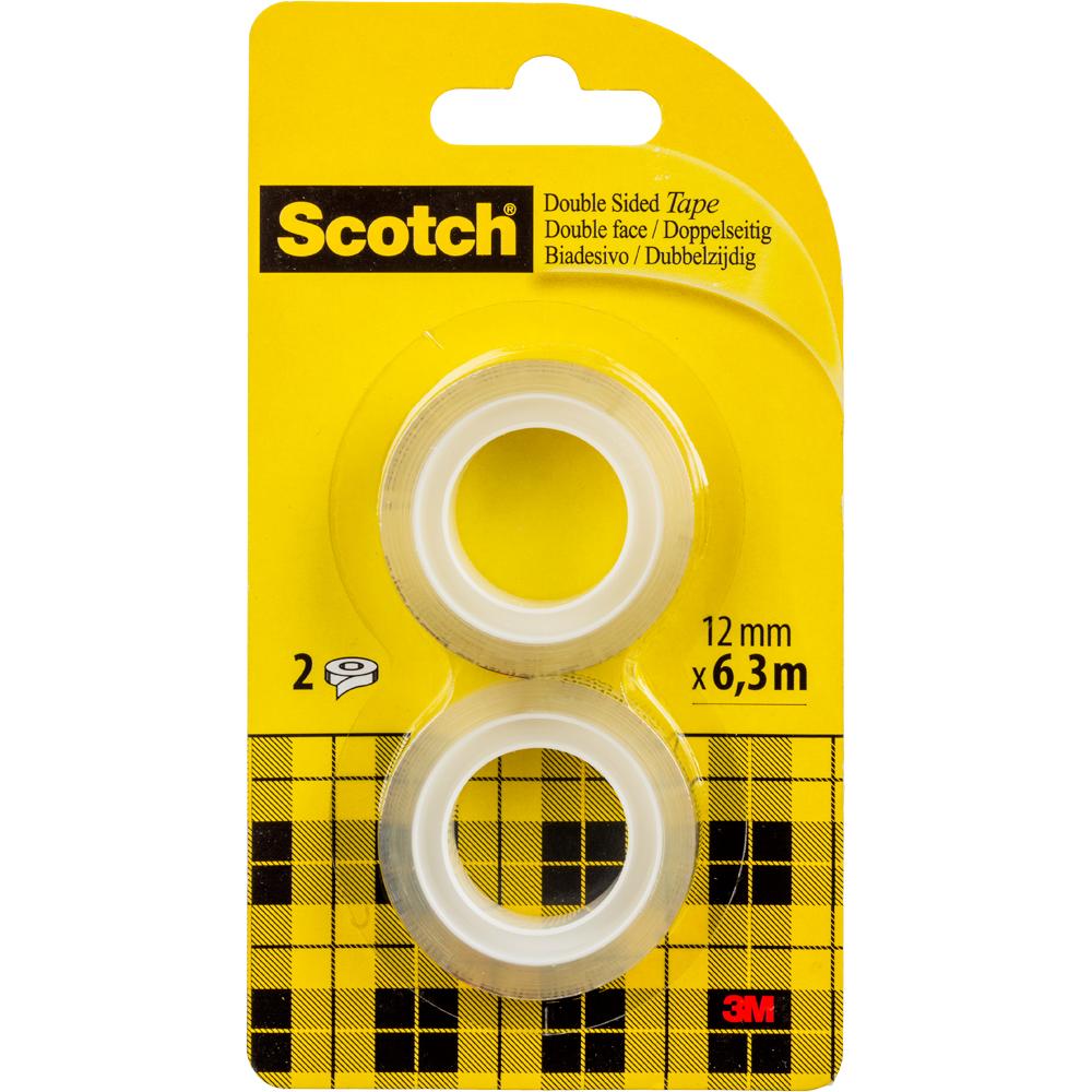 

Клейкая лента канцелярская 3М Scotch, 136R2, двусторонняя, прозрачная, 2 шт