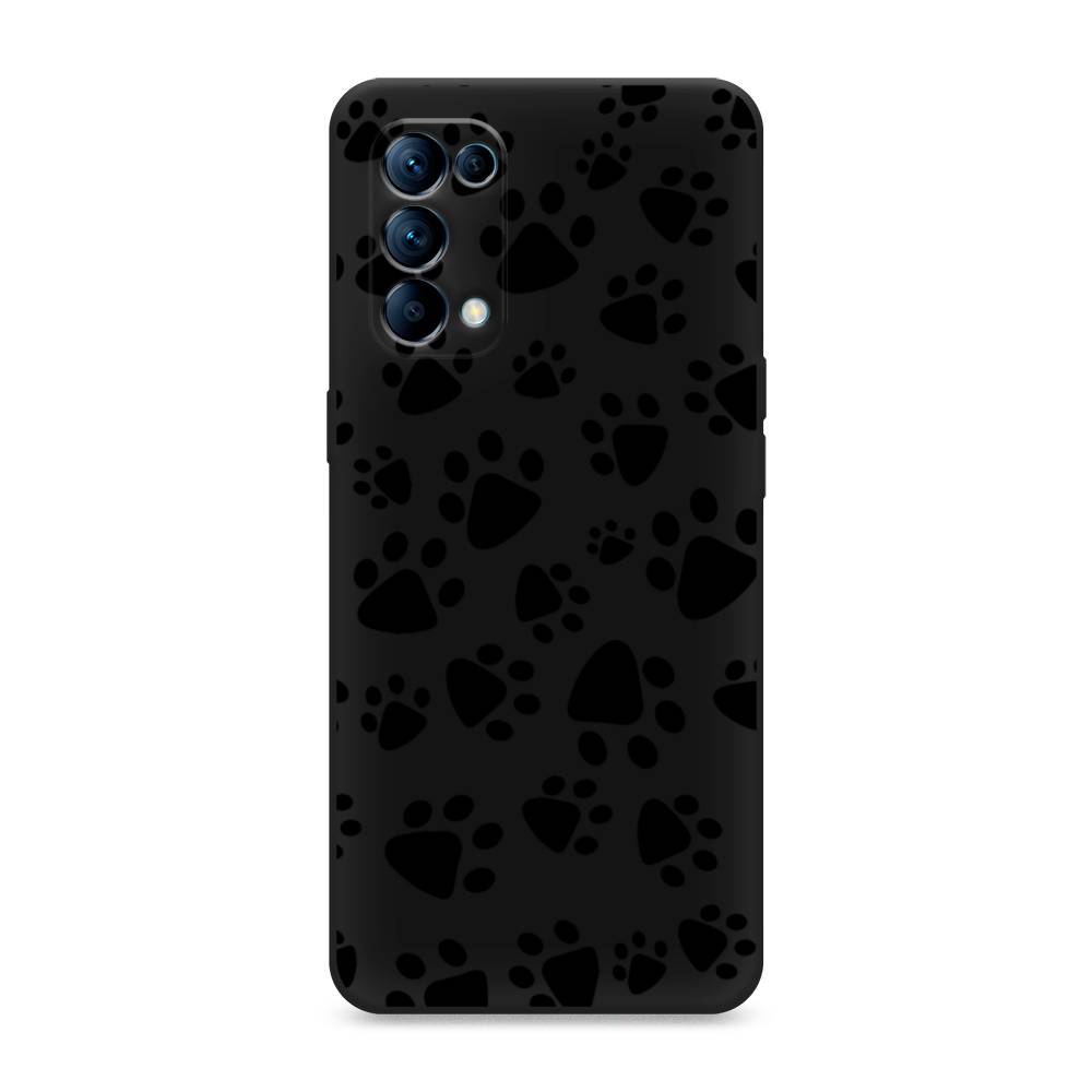 

Чехол Awog на Oppo Reno 5 "Лапки черные", Разноцветный, 255252-1