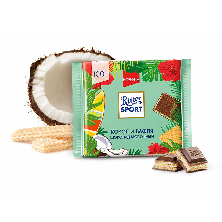

Плитка Ritter Sport молочная кокос и вафля 100 г