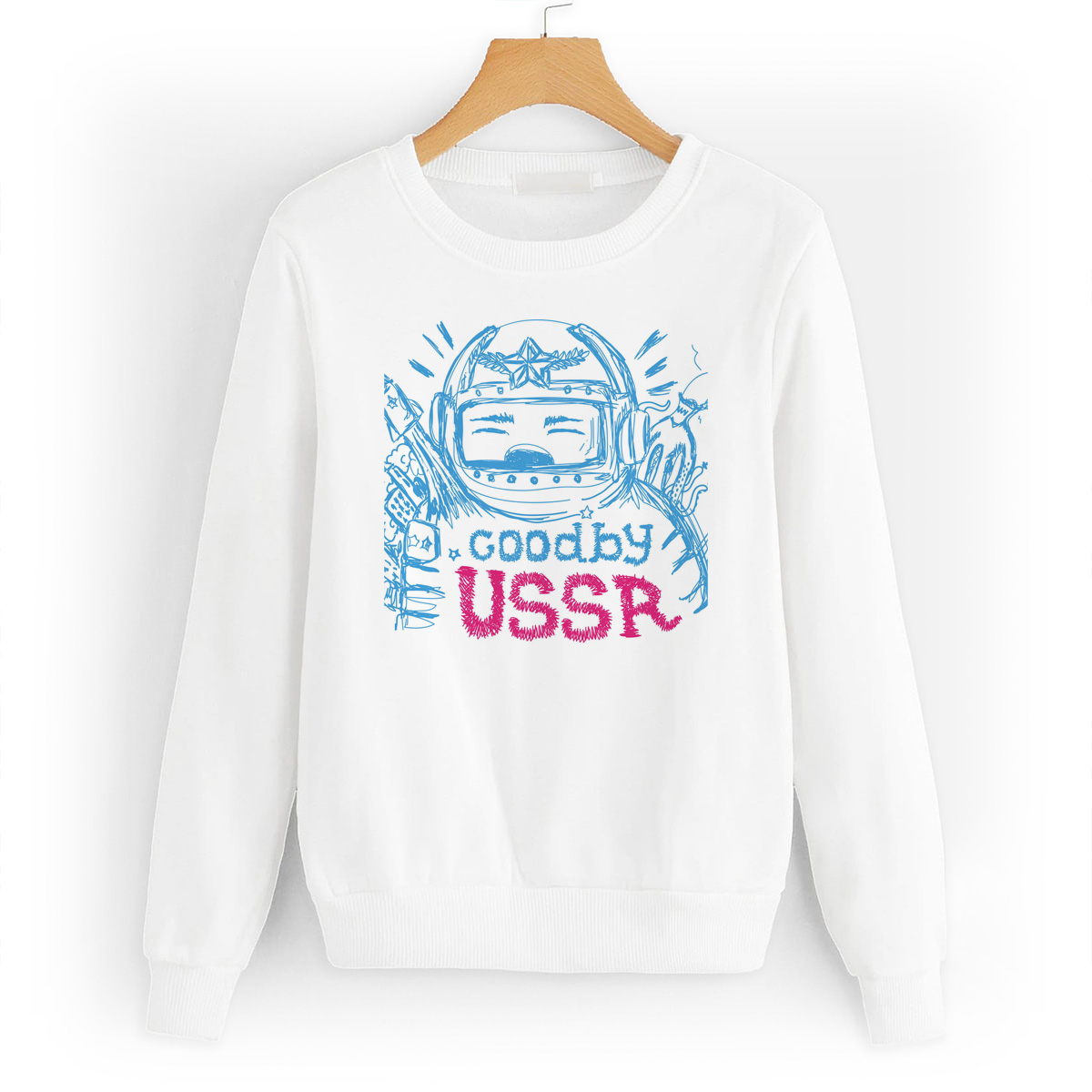 

Свитшот белый CoolPodarok Иллюстрация.Гудбай USSR, W0151277