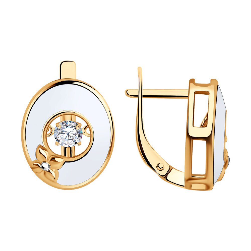 

Серьги из серебра с фианитом/эмалью Diamant 93-120-01741-1, 93-120-01741-1