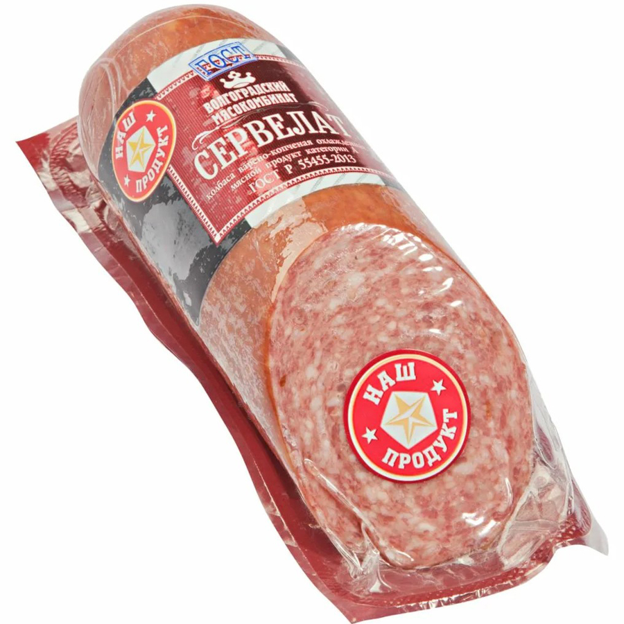 

Колбаса варено-копченая Волгоградские продукты сервелат, 350 г
