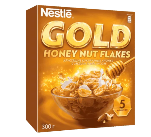 

Хлопья кукурузные Nestle Gold с медом и арахисом 300 г