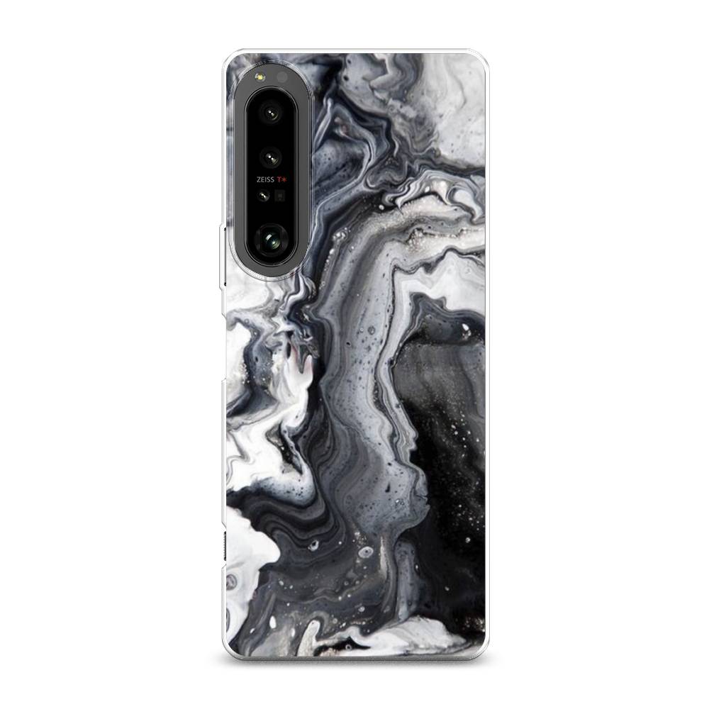 фото Силиконовый чехол "бело-черные сложные полосы" на sony xperia 1 iv awog