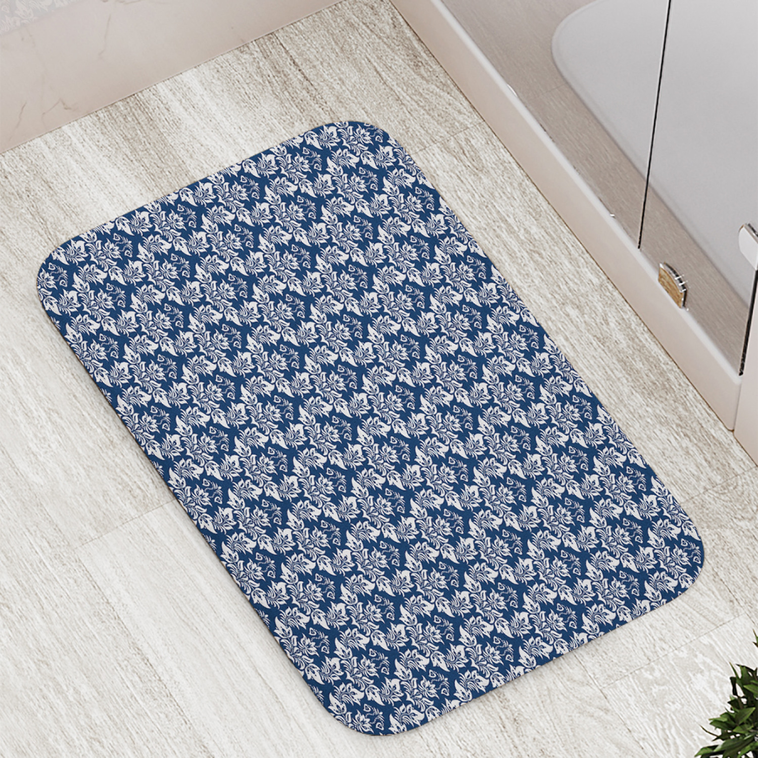 

Коврик противоскользящий JoyArty "Дамасское цветение" для ванной, сауны, бассейна, 77х52см, Дамасское цветение