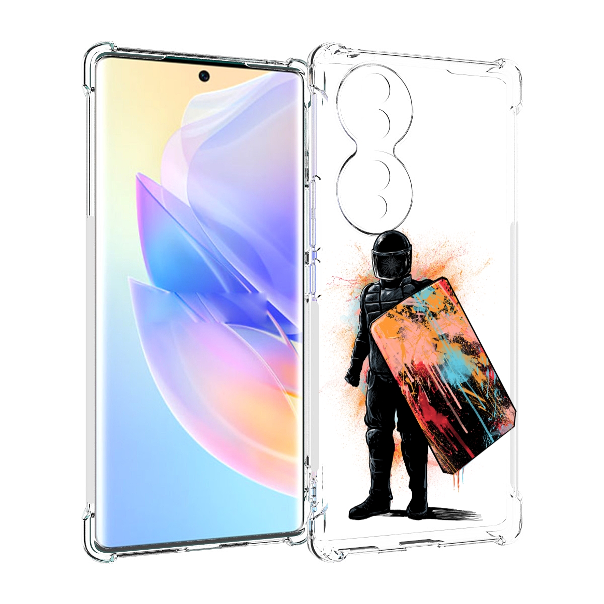 

Чехол MyPads солдат с красочным щитом для Honor 70, Прозрачный, Tocco