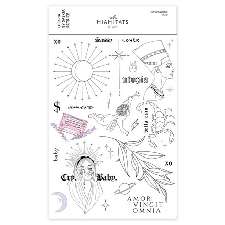 

Miami Tattoos, Переводные тату Utopia by Saskia Patrice