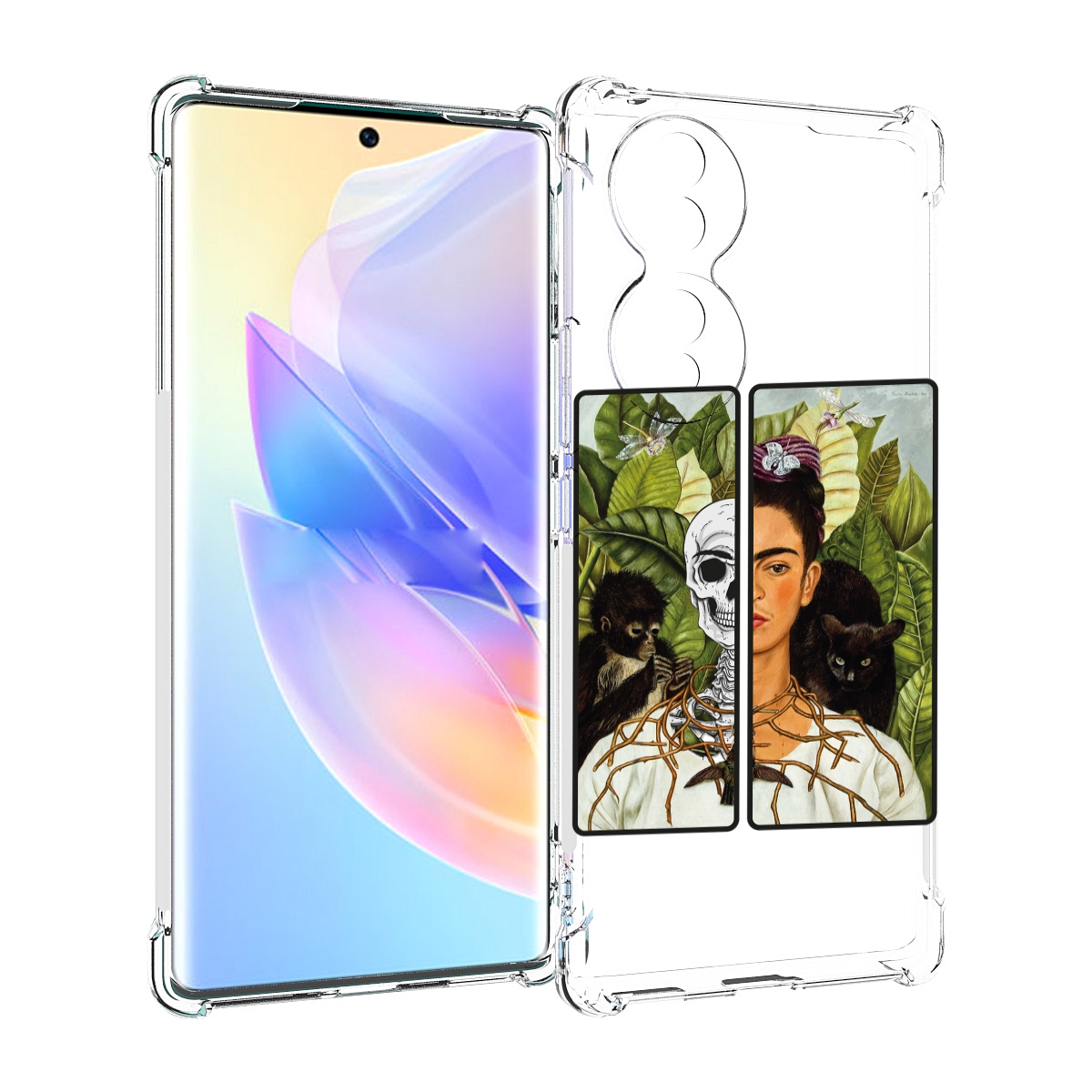 

Чехол MyPads сдвоенная картинка девушка скелет для Honor 70, Прозрачный, Tocco