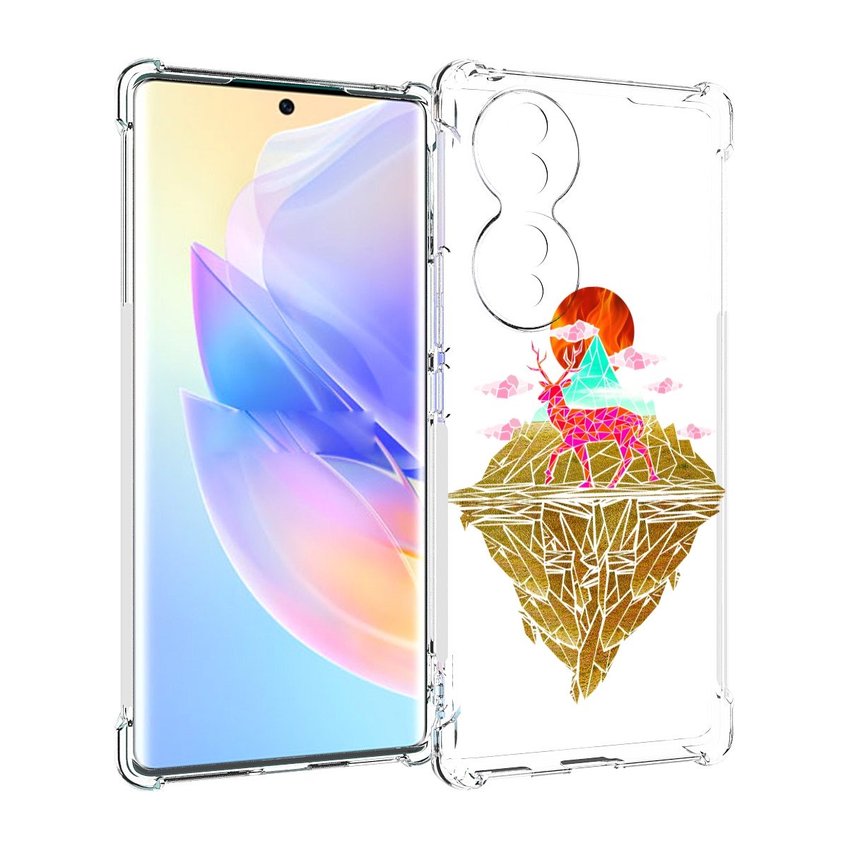 

Чехол MyPads розовый олень абстракция для Honor 70, Прозрачный, Tocco