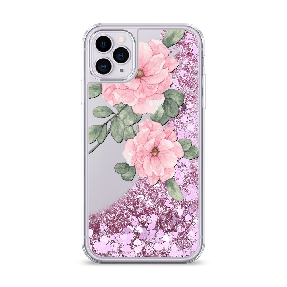 

Жидкий чехол с блестками "Акварельные розовые цветы" на Apple iPhone 11 Pro Max, 12294-1