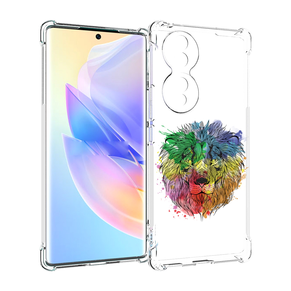 

Чехол MyPads разноцветный гордый лев для Honor 70, Прозрачный, Tocco
