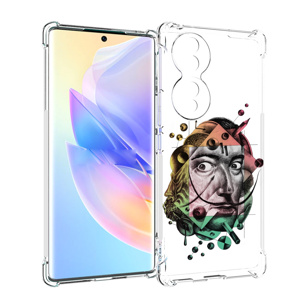

Чехол MyPads разноцветное лицо абстракция для Honor 70, Прозрачный, Tocco
