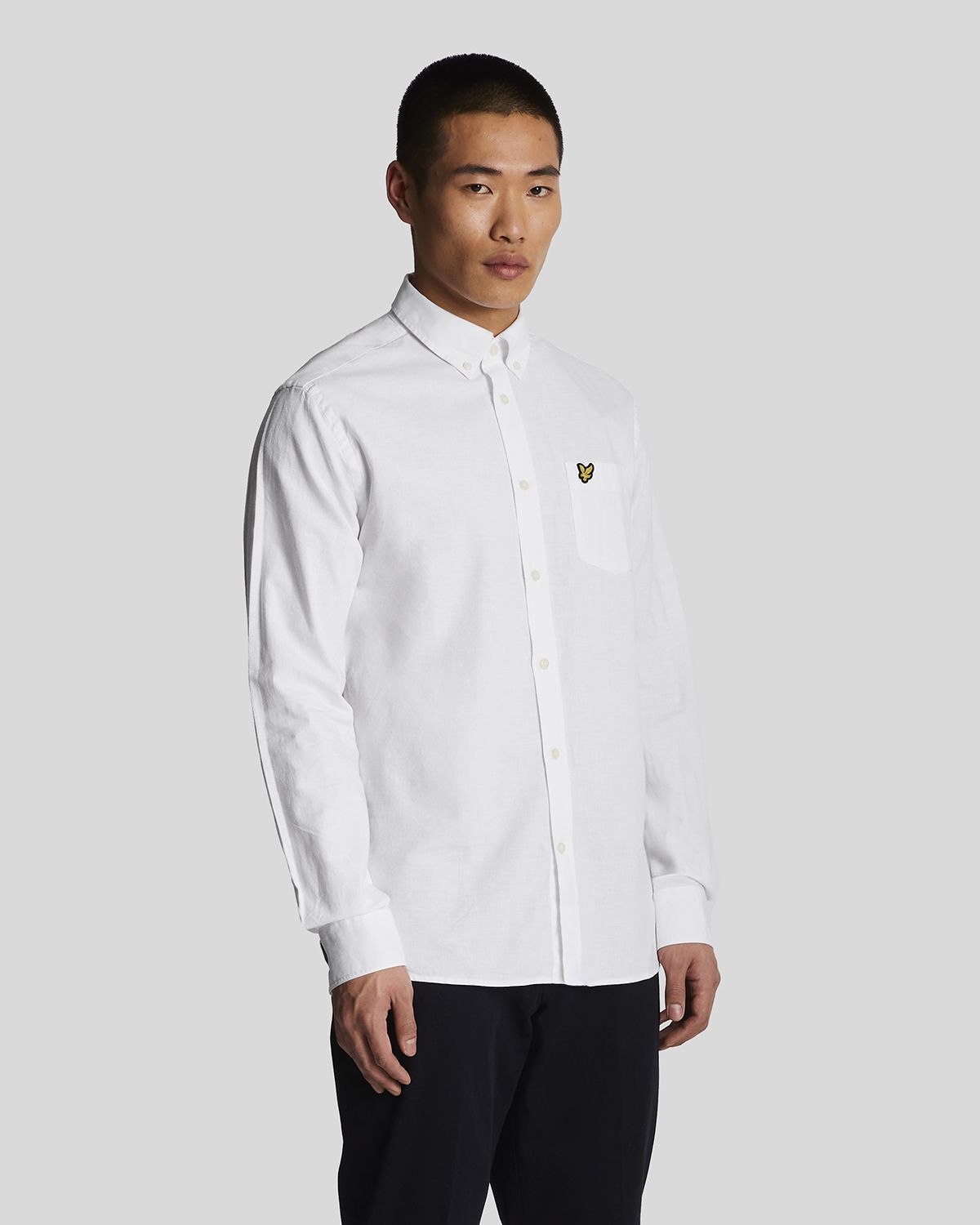 Рубашка мужская Lyle & Scott Cotton Linen Button Down Shirt белая S