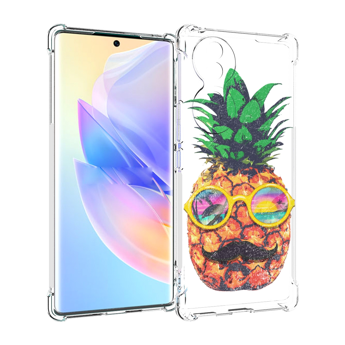 

Чехол MyPads прикольный ананас с лицом для Honor 70, Прозрачный, Tocco