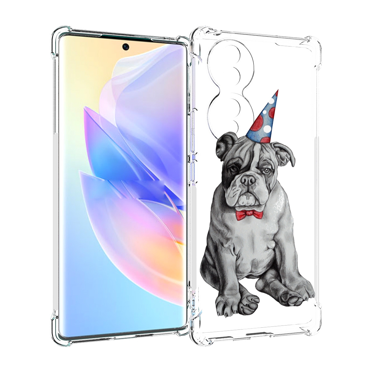 

Чехол MyPads праздничный щенок для Honor 70, Прозрачный, Tocco