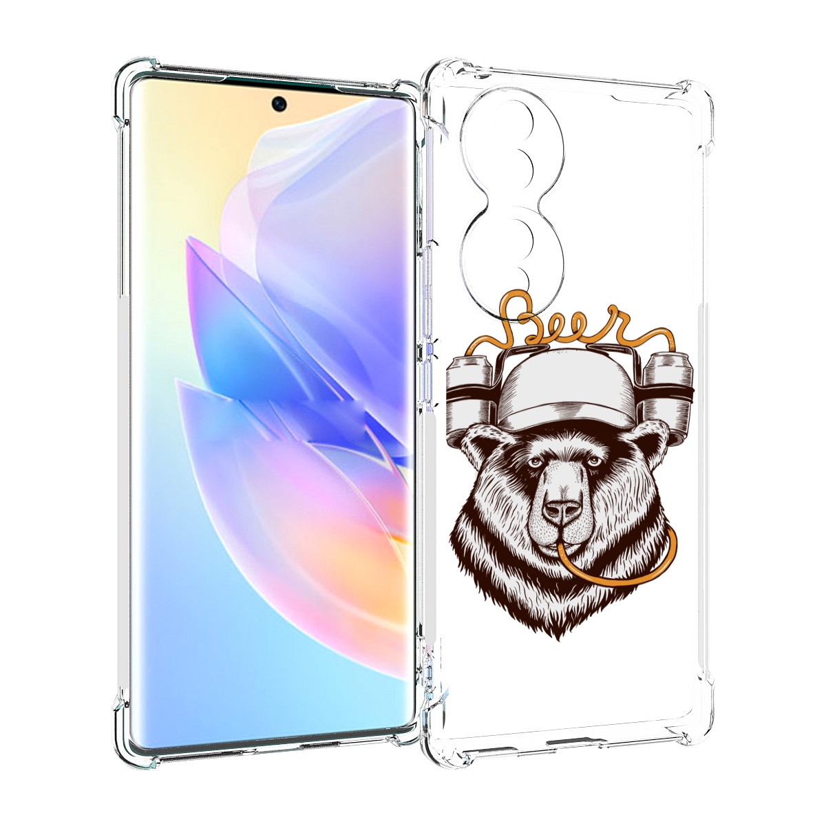 

Чехол MyPads пивной медведь для Honor 70, Прозрачный, Tocco