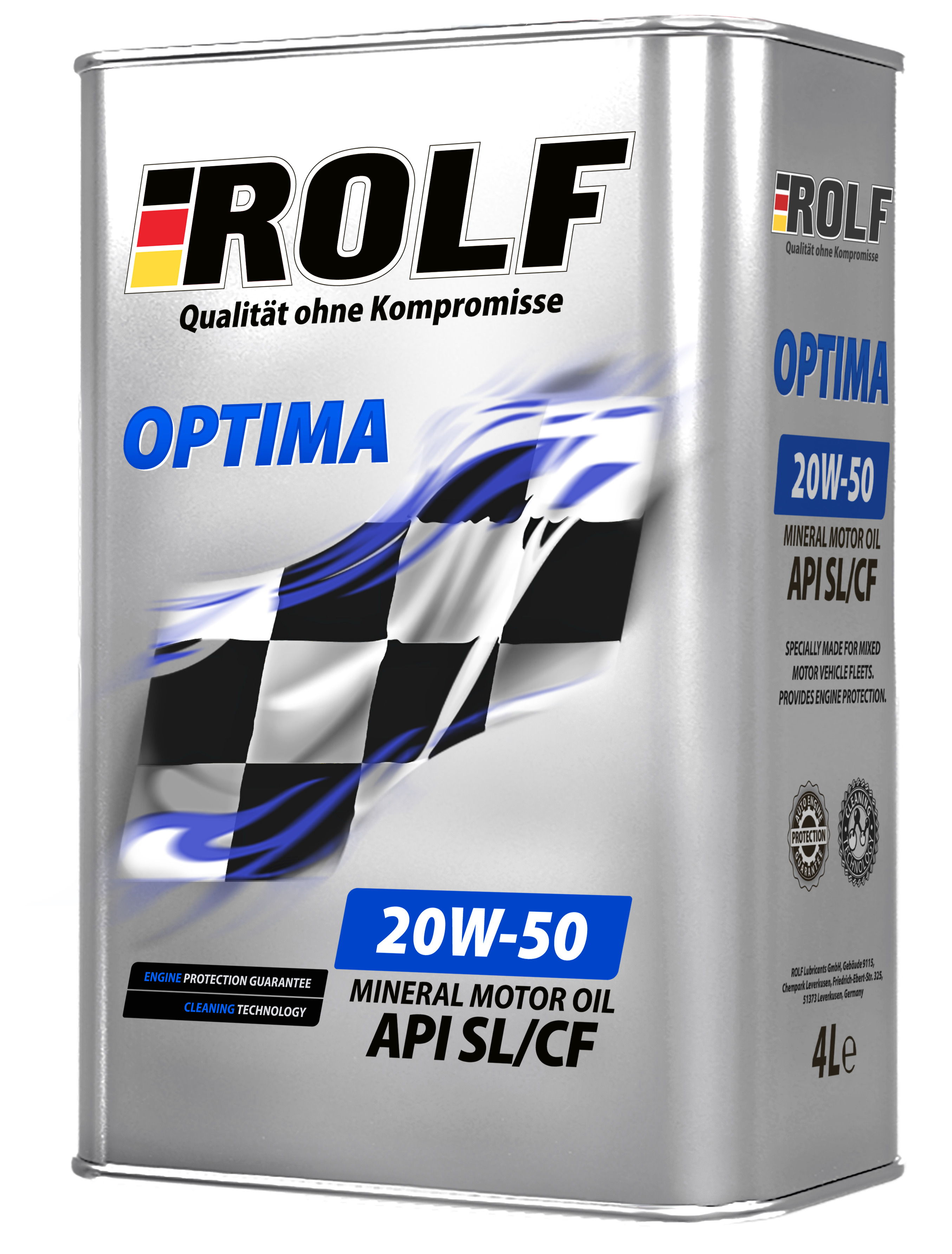 фото Моторное масло rolf optima sae 20w-50, api sl/cf минеральное 4 л