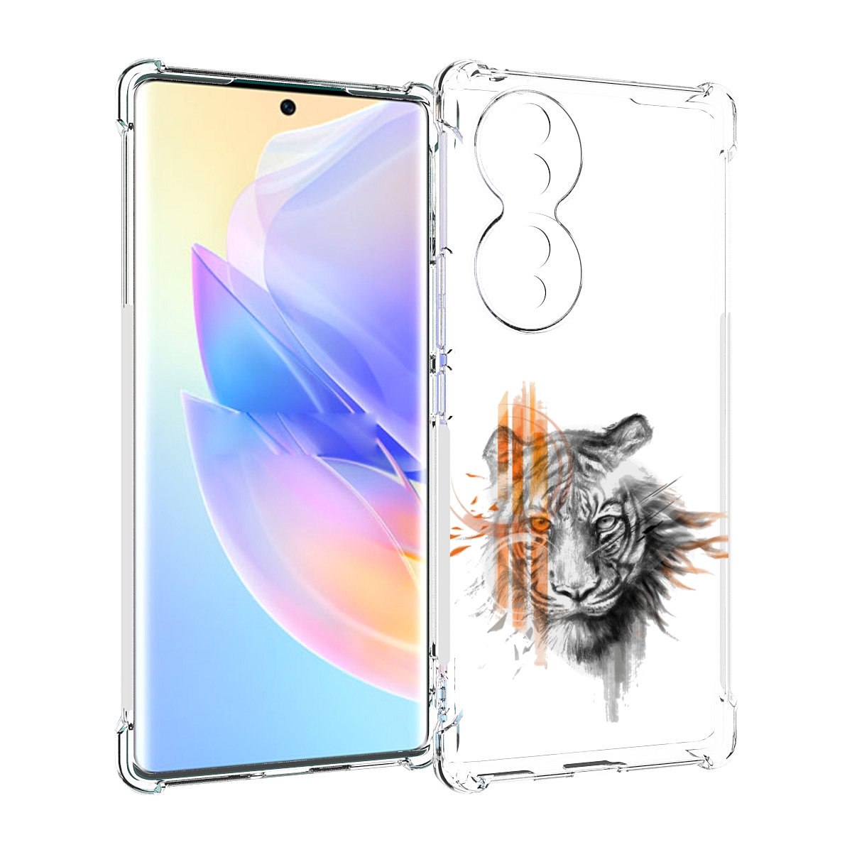 

Чехол MyPads огненный тигр для Honor 70, Прозрачный, Tocco