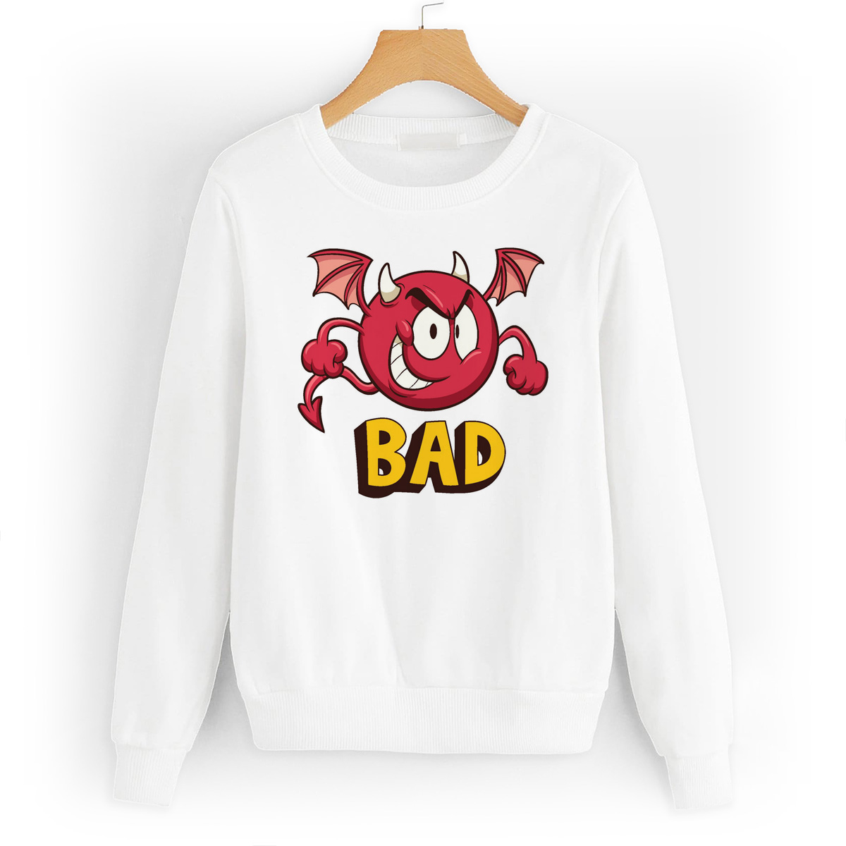 

Свитшот белый CoolPodarok Bad (плохой), W0114040